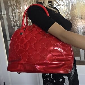 Red Embossed HELLO KITTY Handbag